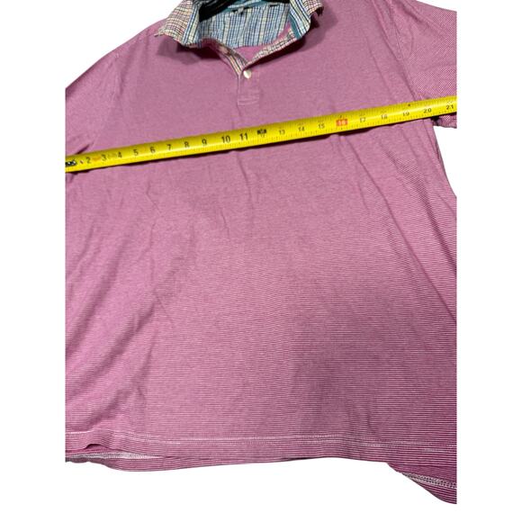 Ted Baker London Red Microstripe Polo Shirt Size 7 (XL) - Picture 3 of 8
